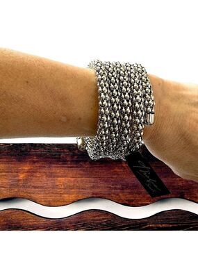 THALIA SODI Silver Coil Bangle Bracelet NWT